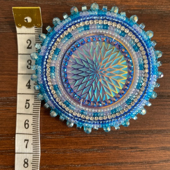 Blue beaded earrings - Picture 2 of 4